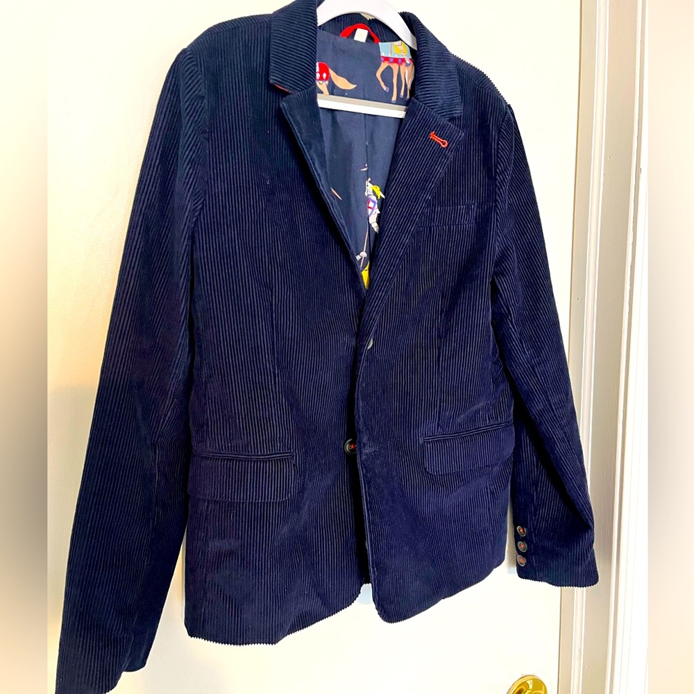 Mini Boden boy’s size 11/12 NWOT navy cord blazer